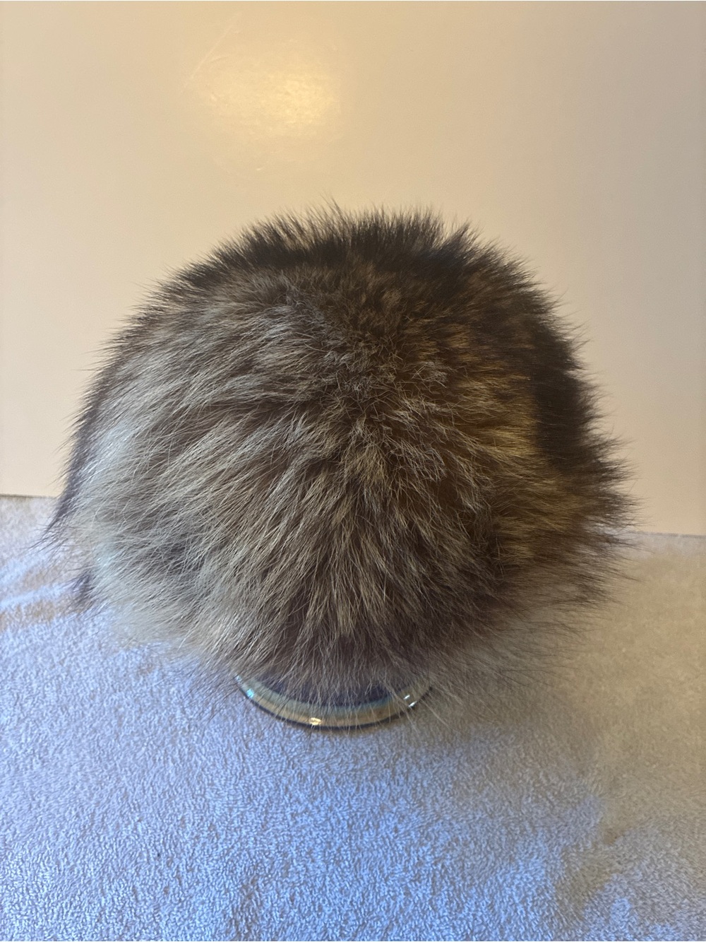 André Canadian Hat Fur Pom in Brown and Tan Blend